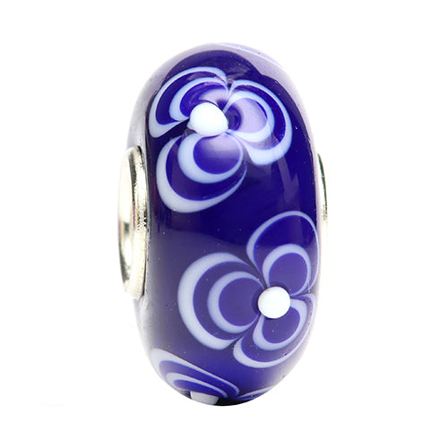Ogerbeads Delft Blue Flower Bunch Dark blue and white glass Bead by The Alternative Bead. Your official Ogerbeads Retailer from Germany