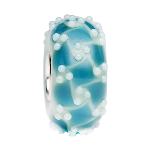 Ogerbeads Sacramento Windmills blue and beige glass Bead by The Alternative Bead. Your official Ogerbeads Retailer from Germany