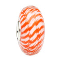 Ogerbeads Candy Cane Wave Fragments orange and white glass Bead by The Alternative Bead. Your official Ogerbeads Retailer from Germany