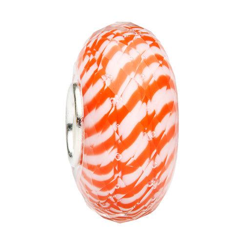 Ogerbeads Candy Cane Wave Fragments orange and white glass Bead by The Alternative Bead. Your official Ogerbeads Retailer from Germany