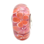 Ogerbeads Coral Pink Playful Blossoms floral; red glass Bead by The Alternative Bead. Your official Ogerbeads Retailer from Germany