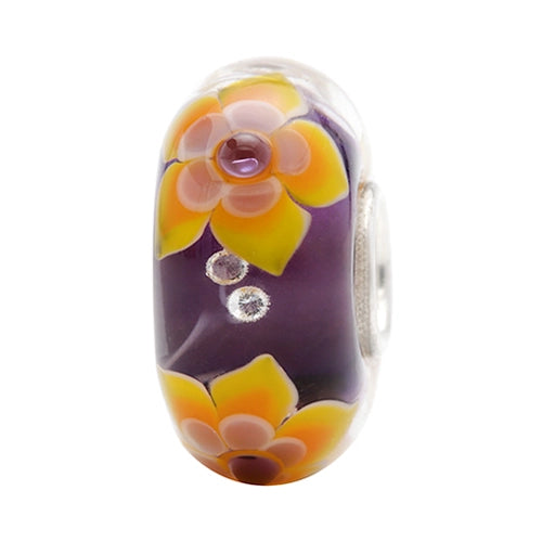 Ogerbeads Crystal Diamond Flowers purple and floral glass Bead by The Alternative Bead. Your official Ogerbeads Retailer from Germany