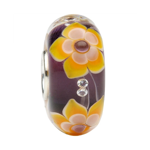Ogerbeads Crystal Diamond Flowers purple and floral glass Bead by The Alternative Bead. Your official Ogerbeads Retailer from Germany
