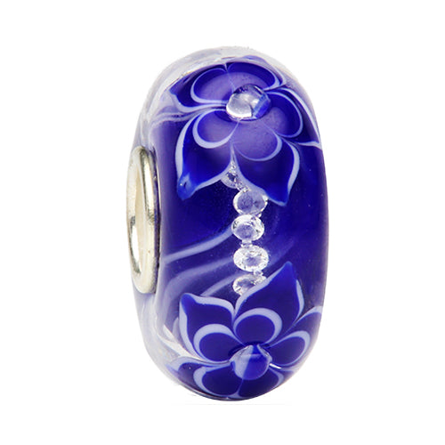  Ogerbeads Delft Blue Diamond Flowers Bead by The Alternative Bead 