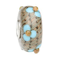 Ogerbeads Sky Blue Mocha Flower Weave beige and blue glass Bead by The Alternative Bead. Your official Ogerbeads Retailer from Germany