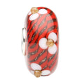 Ogerbeads Lipstick Flower Weave red and white and gold glass Bead by The Alternative Bead. Your official Ogerbeads Retailer from Germany