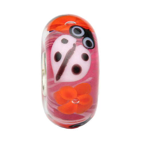 Ogerbeads Hot Pink Poppy Ladybird red and pink glass Bead by The Alternative Bead. Your official Ogerbeads Retailer from Germany