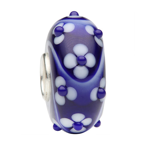 Ogerbeads Delft Blue Flower Dots Flux blue and white glass Bead by The Alternative Bead. Your official Ogerbeads Retailer from Germany
