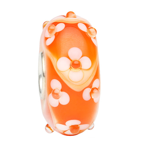  Ogerbeads Orange Flower Dots Flux Bead by The Alternative Bead 