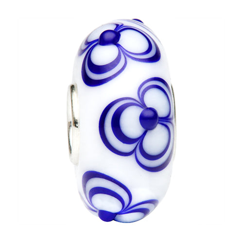  Ogerbeads Delft Blue Flower Bunch Light Bead by The Alternative Bead 