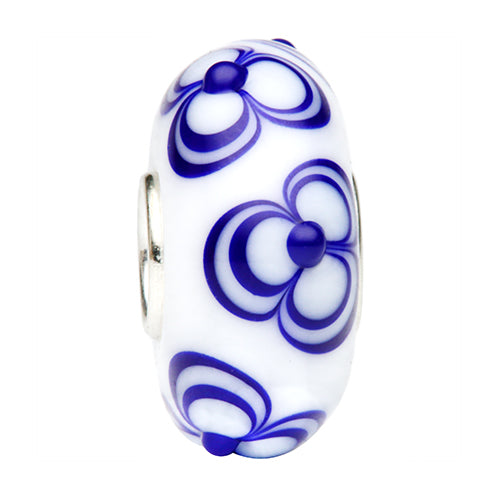 Ogerbeads Delft Blue Flower Bunch Light white and blue glass Bead by The Alternative Bead. Your official Ogerbeads Retailer from Germany