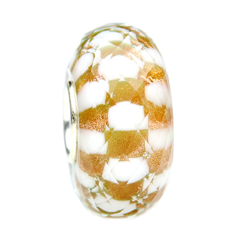 Ogerbeads Snow Gold Puffy Fragments  glass Bead by The Alternative Bead. Your official Ogerbeads Retailer from Germany