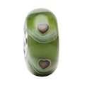 Ogerbeads Olive Flux Sparklehearts green and gold glass Bead by The Alternative Bead. Your official Ogerbeads Retailer from Germany