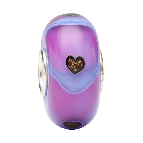 Ogerbeads Desirable Flux Sparklehearts purple and gold glass Bead by The Alternative Bead. Your official Ogerbeads Retailer from Germany
