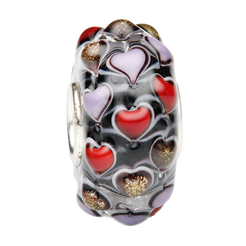 Ogerbeads Kiss Me Zebra Sweethearts black and white and red and gold glass Bead by The Alternative Bead. Your official Ogerbeads Retailer from Germany