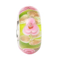 Ogerbeads Dark Rose Gold Flowers green and pink and gold glass Bead by The Alternative Bead. Your official Ogerbeads Retailer from Germany