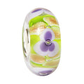 Ogerbeads Aubergine Gold Flowers purple and green and gold glass Bead by The Alternative Bead. Your official Ogerbeads Retailer from Germany