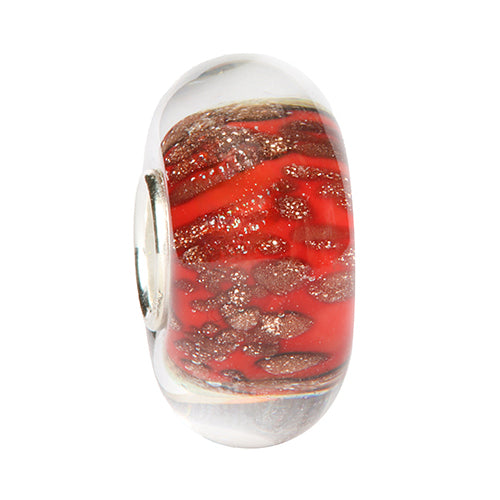 Ogerbeads Lipstick Pixiedust Elemental red and gold glass Bead by The Alternative Bead. Your official Ogerbeads Retailer from Germany