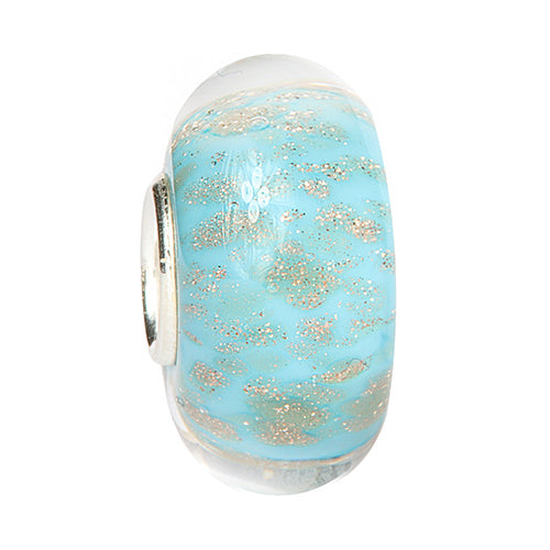 Ogerbeads Splash Pixiedust Elemental blue and gold glass Bead by The Alternative Bead. Your official Ogerbeads Retailer from Germany