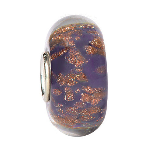 Ogerbeads Aubergine Pixiedust Elemental purple and gold glass Bead by The Alternative Bead. Your official Ogerbeads Retailer from Germany