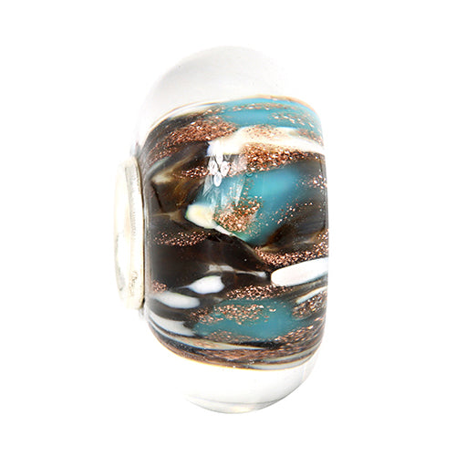 Ogerbeads Luxurious Pixiedust black and blue and gold glass Bead by The Alternative Bead. Your official Ogerbeads Retailer from Germany