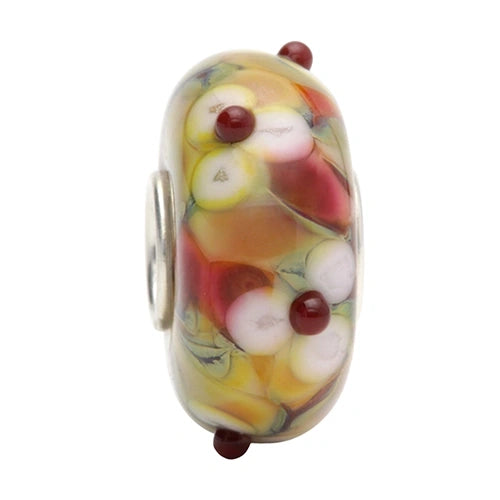 Ogerbeads Mahogany FlowerStone floral; beige; green; red glass Bead by The Alternative Bead. Your official Ogerbeads Retailer from Germany