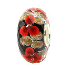 Ogerbeads Lipstick Onyx Gold Flowers Fragments black and red and gold glass Bead by The Alternative Bead. Your official Ogerbeads Retailer from Germany