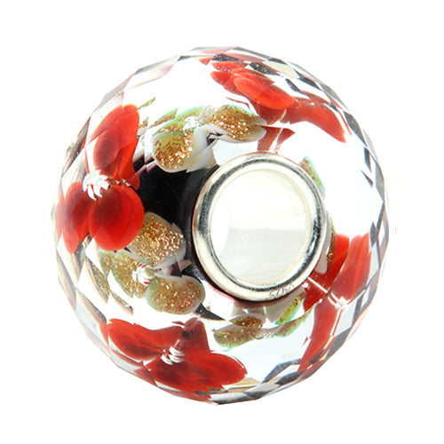 Ogerbeads Lipstick Onyx Gold Flowers Fragments black and red and gold glass Bead by The Alternative Bead. Your official Ogerbeads Retailer from Germany