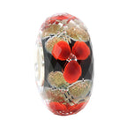 Ogerbeads Lipstick Onyx Gold Flowers Fragments black and red and gold glass Bead by The Alternative Bead. Your official Ogerbeads Retailer from Germany