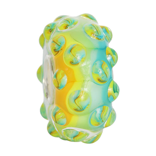 Ogerbeads Sunny Beach Confetti yellow and orange and green and blue glass Bead by The Alternative Bead. Your official Ogerbeads Retailer from Germany