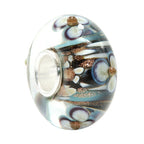 Ogerbeads Luxurious Pixiedust Flowers black and blue and gold glass Bead by The Alternative Bead. Your official Ogerbeads Retailer from Germany