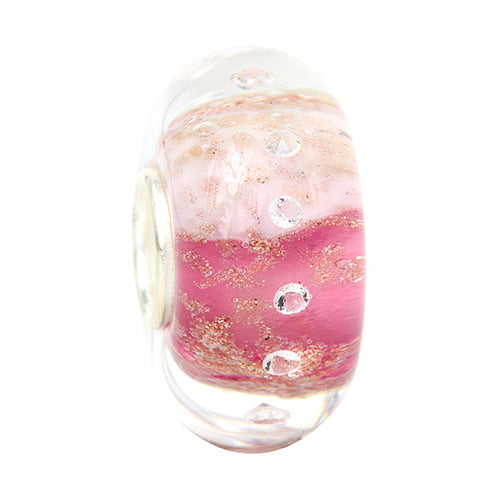 Ogerbeads Raspberry Rose Diamonds Pixiedust pink and gold glass Bead by The Alternative Bead. Your official Ogerbeads Retailer from Germany