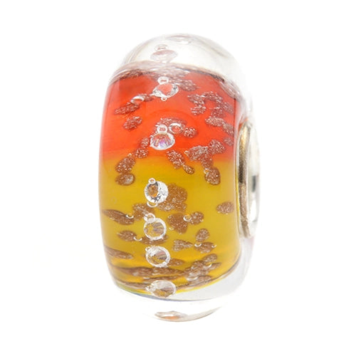 Ogerbeads Orange Amber Diamonds Pixiedust orange and red and gold glass Bead by The Alternative Bead. Your official Ogerbeads Retailer from Germany