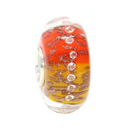 Ogerbeads Orange Amber Diamonds Pixiedust orange and red and gold glass Bead by The Alternative Bead. Your official Ogerbeads Retailer from Germany