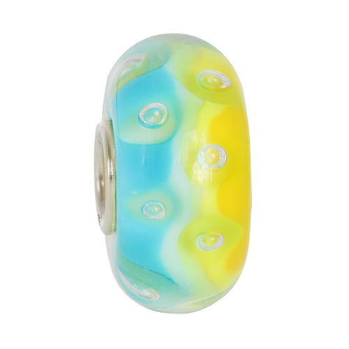Ogerbeads Sunny Beach Sprinkles yellow and blue glass Bead by The Alternative Bead. Your official Ogerbeads Retailer from Germany