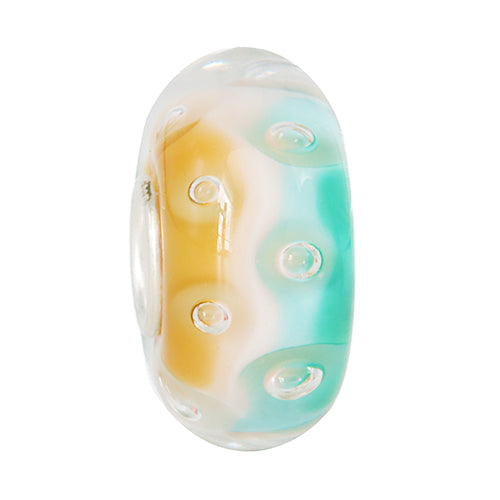 Ogerbeads Walk on the Beach Sprinkles beige and blue glass Bead by The Alternative Bead. Your official Ogerbeads Retailer from Germany