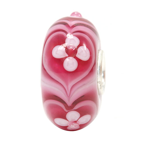 Ogerbeads Cerise Flower Hearts pink glass Bead by The Alternative Bead. Your official Ogerbeads Retailer from Germany