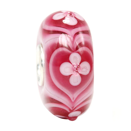 Ogerbeads Cerise Flower Hearts pink glass Bead by The Alternative Bead. Your official Ogerbeads Retailer from Germany