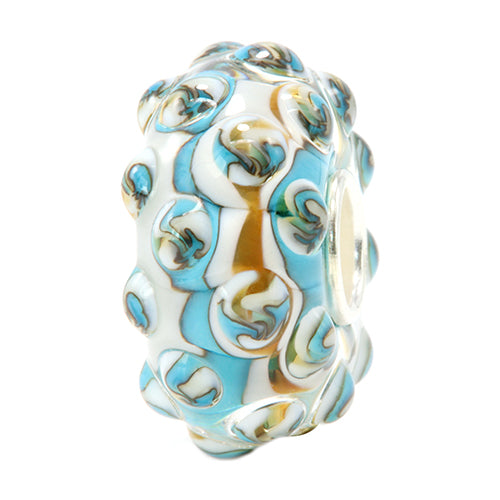 Ogerbeads Beach House Confetti white and blue and orange glass Bead by The Alternative Bead. Your official Ogerbeads Retailer from Germany