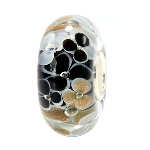Ogerbeads Luxurious Flowers black and gold and white glass Bead by The Alternative Bead. Your official Ogerbeads Retailer from Germany