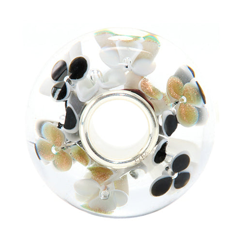 Ogerbeads Luxurious Flowers black and gold and white glass Bead by The Alternative Bead. Your official Ogerbeads Retailer from Germany