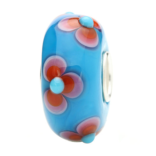 Ogerbeads Cherry Blossom Flower Bunch Dark red and blue glass Bead by The Alternative Bead. Your official Ogerbeads Retailer from Germany