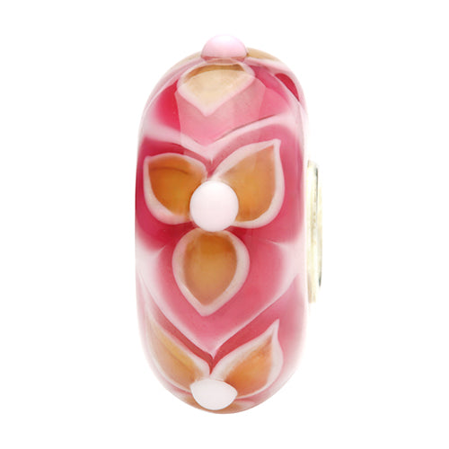 Ogerbeads Maple Pink Passion Flowers pink and beige glass Bead by The Alternative Bead. Your official Ogerbeads Retailer from Germany