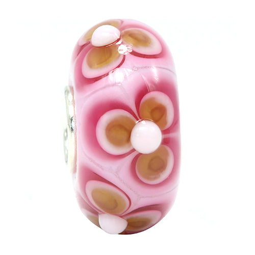 Ogerbeads Maple Pink Flower Bunch Light pink and beige glass Bead by The Alternative Bead. Your official Ogerbeads Retailer from Germany