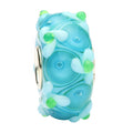 Ogerbeads SeaFoam Flower Field blue and green glass Bead by The Alternative Bead. Your official Ogerbeads Retailer from Germany