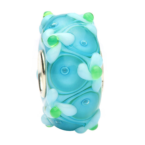 Ogerbeads SeaFoam Flower Field blue and green glass Bead by The Alternative Bead. Your official Ogerbeads Retailer from Germany