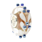 Ogerbeads Gold Ice Leaf Dots gold and white and blue glass Bead by The Alternative Bead. Your official Ogerbeads Retailer from Germany