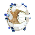 Ogerbeads Gold Ice Leaf Dots gold and white and blue glass Bead by The Alternative Bead. Your official Ogerbeads Retailer from Germany