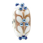 Ogerbeads Gold Ice Leaf Dots gold and white and blue glass Bead by The Alternative Bead. Your official Ogerbeads Retailer from Germany