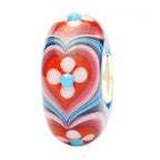 Ogerbeads Cherry Blossom Flower Hearts red and blue glass Bead by The Alternative Bead. Your official Ogerbeads Retailer from Germany